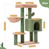 Cactus Cat Tree 34 Inches Cute Cat Tower with Padded Top Perch, Comfy Hammock, Private Condo, Fully Scratching Post and Dangling