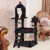 Tree for Cats Trees Multi Story Large Furniture 55 Inch Cat Tower With Coffin Bed and Cat Climbing Frame Pet Gothic Style Home