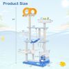 Multi-level Ocean-themed Cat Tree Tower with Sisal Covered Scratching Posts