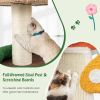 4-In-1 Mushroom Cat Tree with Condo Spring Ball and Sisal Posts