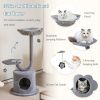 42 Inch Tall Cat Tower with Curved Metal Supporting Frame for Large and Small Cats