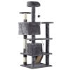 53 inch Multi-Level Cat Tree Cat Condo with Scratching Posts Kittens Activity Tower Pet Play House Furniture, Dark Grey