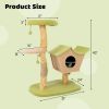 43 Inch Wooden Cat Tree with Padded Top Perch