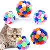 3pcs Pet toy ball set colorful handmade bell elastic ball 3 size combination cat toy