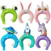 20pcs Cute Animal Tiara Headband Balloon Frog Panda Fox Tiger Cat Baby Shower Kids Toy Happy Birthday Wedding Party Decoration