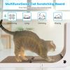 Indoor L Shaped Cat Scratcher with Cat Interactive Toy Cardboard 23.62in High Lounge Bed