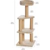 Cat Tree Indoor Climbing Activity Tower with Scratching Posts, multi-level, Large, 17.7" x 45.9", Beige