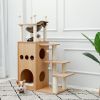 (Do Not Sell on Amazon) Modern Wooden Cat Tree Multi-Level Cat Tower With Fully Sisal Covering Scratching Posts