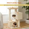 31.5" Cat Tree Cat Tower with Dual Large Condos for Kittens and Medium Size Cats,Beige