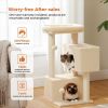 31.5" Cat Tree Cat Tower with Dual Large Condos for Kittens and Medium Size Cats,Beige