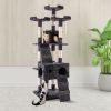 67'' Multi-Level Cat Tree Tower, Kitten Condo House with Scratching Posts, Kitty Play Activity Center, Gray