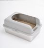 Enclosed Stainless Steel Cat Litter Box with Lid Extra Large, Litter Box for Big Cats XL Metal Litter Pan Tray with High Wall Sides Enclosure