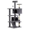 53 inch Multi-Level Cat Tree Cat Condo with Scratching Posts Kittens Activity Tower Pet Play House Furniture, Dark Grey