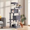 65 inch Cat Tree Cat Tower for Indoor Cats, Large Multi-Level Cat Play House Condo Furniture with Padded Platform Beds, Large Cozy Condos