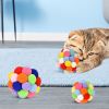 Cat Toy Balls with Bell 3PCS, Colorful Soft Fuzzy Balls Built-in Bell for Cats