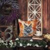 Nebelung Cat in Fall Leaves Throw Pillow Machine Washable, Indoor Outdoor Decorative Pillow for Couch, Bed or Patio, 14Hx14W