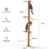 FUKUMARU Tall Cat Tree, 5 Tier Floor to Ceiling Tower, Wall-Mounted Scratching Post, Wild Simulation Wall Shelves