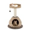 28 Inches Hand-Made Cat Tree Tower with Jump Platform