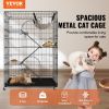 VEVOR Catio, 4-Tier Large Cat Cages Indoor, Detachable Metal Playpen Enclosure with 360¬∞ Rotating Casters, with 3 Ladders and a Hammock for 1-3 Cats