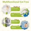 34.5 Inch 4-Tier Cute Cat Tree with Jingling Balls and Condo