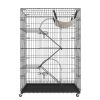 VEVOR Catio, 4-Tier Large Cat Cages Indoor, Detachable Metal Playpen Enclosure with 360¬∞ Rotating Casters, with 3 Ladders and a Hammock for 1-3 Cats