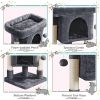 23.5in Cat Tree Tower, Cat Condo with Sisal-Covered Scratching Posts, Cat House Activity Center Furniture for Kittens, Cats