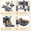 79in MultiLevel Cat Trees Indoor Cat Tower with Sisal-Covered Scratching Posts,Plush Perches and Condo for Kittens,Cats and Pets