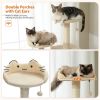 63'' Multi-Level Cat Tree Cat Tower for Indoor Cats with Sisal-Covered Scratching Post, Cozy Cat Condo, Cat Hammock and Wide Top Perch, Beige