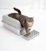 Enclosed Stainless Steel Cat Litter Box with Lid Extra Large, Litter Box for Big Cats XL Metal Litter Pan Tray with High Wall Sides Enclosure