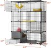 Cat Cage with Litter Box,4-Tier DIY Cat Enclosures,Metal Wire Kennel Indoor Crate, Ideal for 1-2 Cat,41.3" L x 17.8" W x 55.1" H