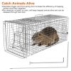 Humane Cat Trap Cage Catch Release Live Animal Rodent Cage Collapsible Galvanized Wire for Raccoons Beavers Groundhogs Foxes Armadillos