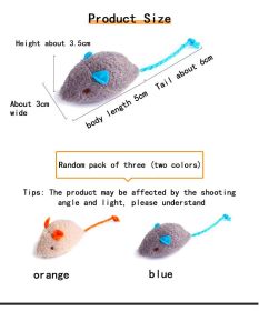 3pcs New Home Cat Toy Plush Herbal Mouse Cute Modeling Kitten Toy Universal (Color: Random color three loading)