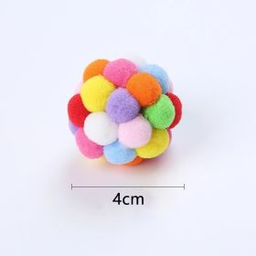 Cat Toy Balls Cat Interactive Toy Plush Artificial Colorful Cats Teaser Toy Pet Supplies Interactive 4CM Mouse Cage Plush Toys (Color: A)