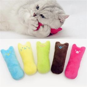 Plush Cat Toy Rustle Sound Catnip Toy Cats Products for Pets Cute Cat Toys for Kitten Teeth Grinding Cat Plush Thumb Pillow (Color: Random Color)