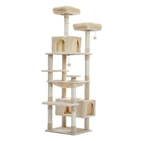 Height184CM Large Cat Tree Tower for Indoor Condo Multi-Layer Tower with Sisal Scratching Post arbres √† chat rascadores de gato (Color: AMT0204BG, size: as picture)