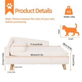 Waterproof Pet Sofa Dog Cat Bed Couch Raised Chair Lounger Plush Cover Cushion (Color: Medium)