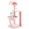 Cute Cat Tree Flamingo Pink Cat Tower with Sisal Scratching Posts for Small Cats, Kittens Cat Scratcher with Cat Perch Hammock