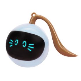 Smart Cat Toy USB Rechargeable Kitten Automatic Ball Toys Electric Jumping Ball Self Rotating Toys For Cat Kitten Dog Puppy Kids (Color: White)