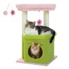 H68cm Small Cat Tree Condo for Indoor Hanging Ball Tower Large Top Perch Warm Cozy Home Sisal Scratching Post rascadores de gato