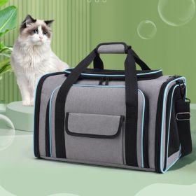 Expandable Pet Carrier Airline Approved Cat Dog Carrier Cat Collapsible Soft Carrier Bag with Removable Fleece Pad Pockets Breathable Mesh Adjustable (Colour: grey)