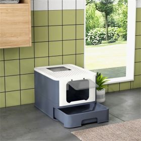 Fully Enclosed Cat Litter Box/Cat Litter Box (Color: as picture)