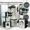 H130.5CM Modern Cat Tree Condo with Tunnel Scratching Posts for Cat Activity Multi-Level Tower Large Perch Hummock rascador gato