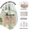 MewooFun Cat Hammock Macrame Hanging Swing Cat Bed Basket with Cotton Mat Indoor