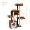 H130.5CM Modern Cat Tree Condo with Tunnel Scratching Posts for Cat Activity Multi-Level Tower Large Perch Hummock rascador gato