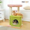 H68cm Small Cat Tree Condo for Indoor Hanging Ball Tower Large Top Perch Warm Cozy Home Sisal Scratching Post rascadores de gato