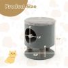 3-in-1 Cat Condo Stool Kitty Bed with Scratching Posts and Plush Ball Toy