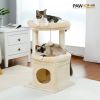 H68cm Small Cat Tree Condo for Indoor Hanging Ball Tower Large Top Perch Warm Cozy Home Sisal Scratching Post rascadores de gato