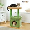 H68cm Small Cat Tree Condo for Indoor Hanging Ball Tower Large Top Perch Warm Cozy Home Sisal Scratching Post rascadores de gato