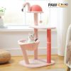 Cute Cat Tree Flamingo Pink Cat Tower with Sisal Scratching Posts for Small Cats, Kittens Cat Scratcher with Cat Perch Hammock