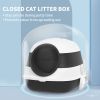 PawHut Cat Litter Box with Lid, Covered Litter Box w/ High Sides, Air Freshener, Large Two-Way Entrance Kitty Litter Box, Foldable, Easy Clean, White